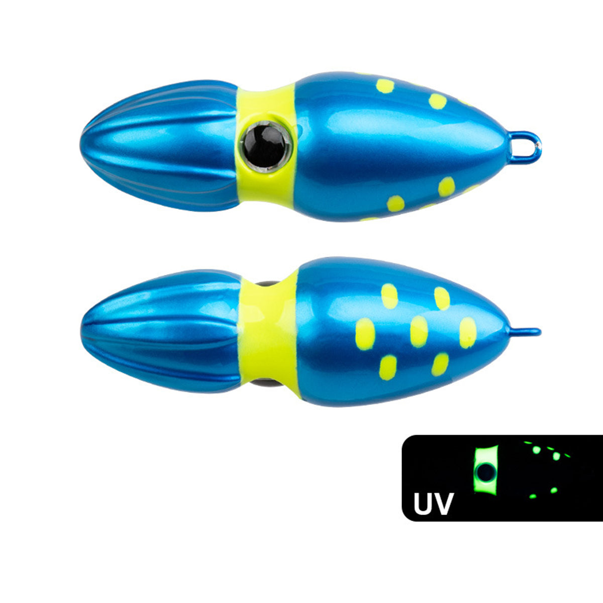 Slow Sinking Squid Jig Lure UV Glow Fishing Bait