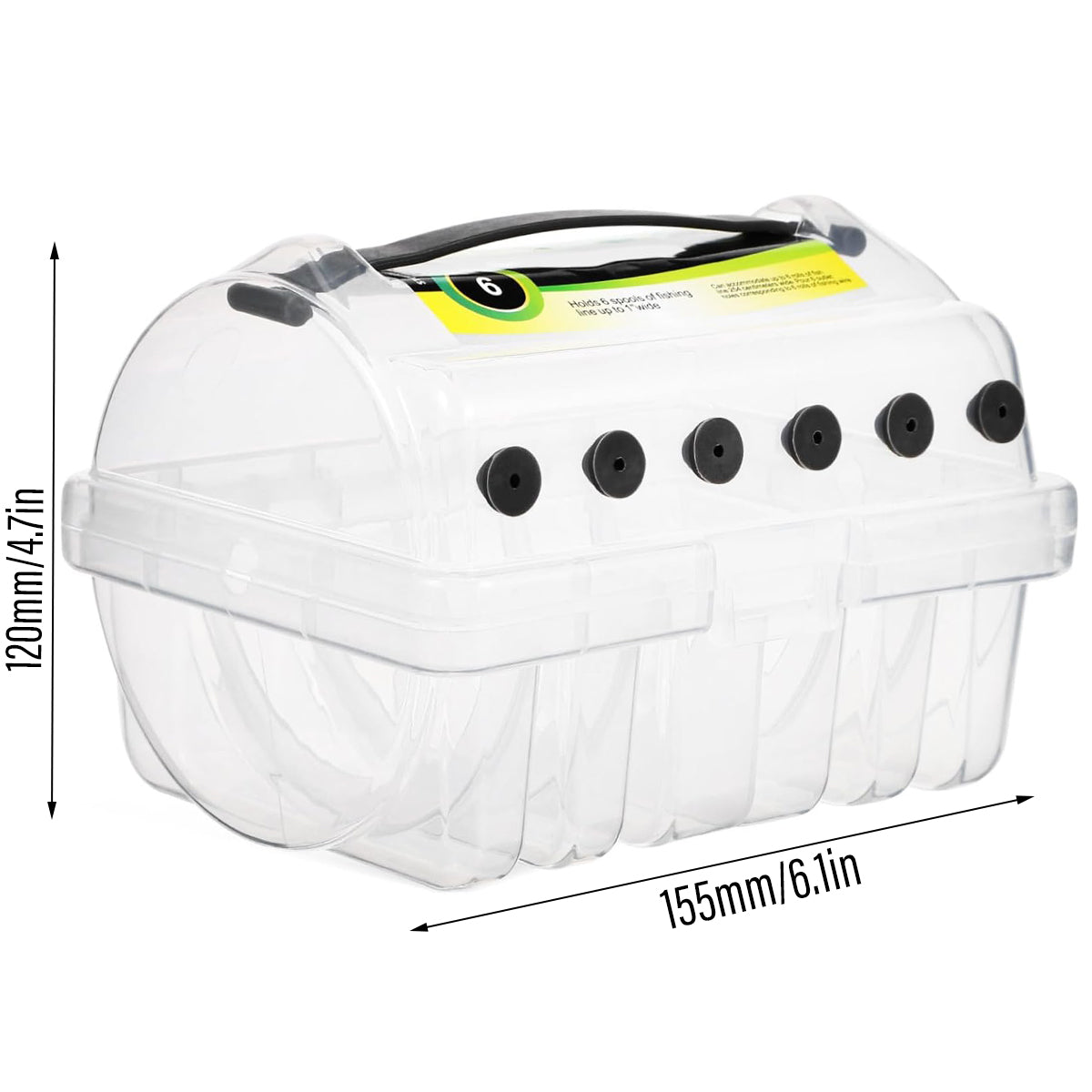 Fishing Line Winder Box with 6 Spool Capacity and Silicone Outlets