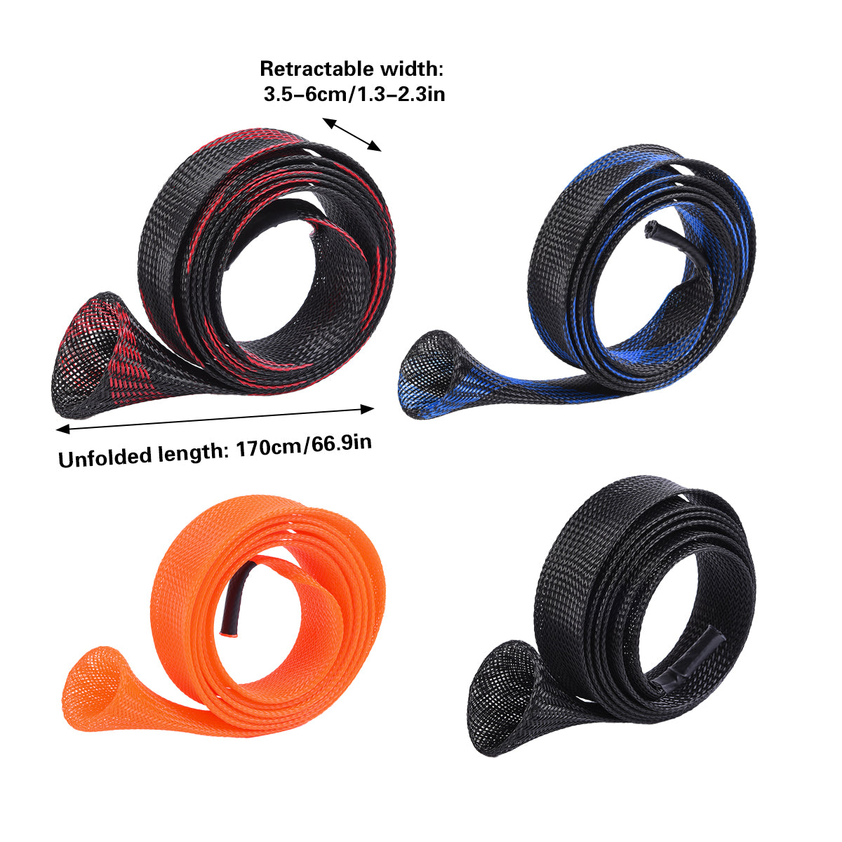 4 PCS Retractable Fishing Rod Protector Mesh Tube Durable Lightweight 35*170mm