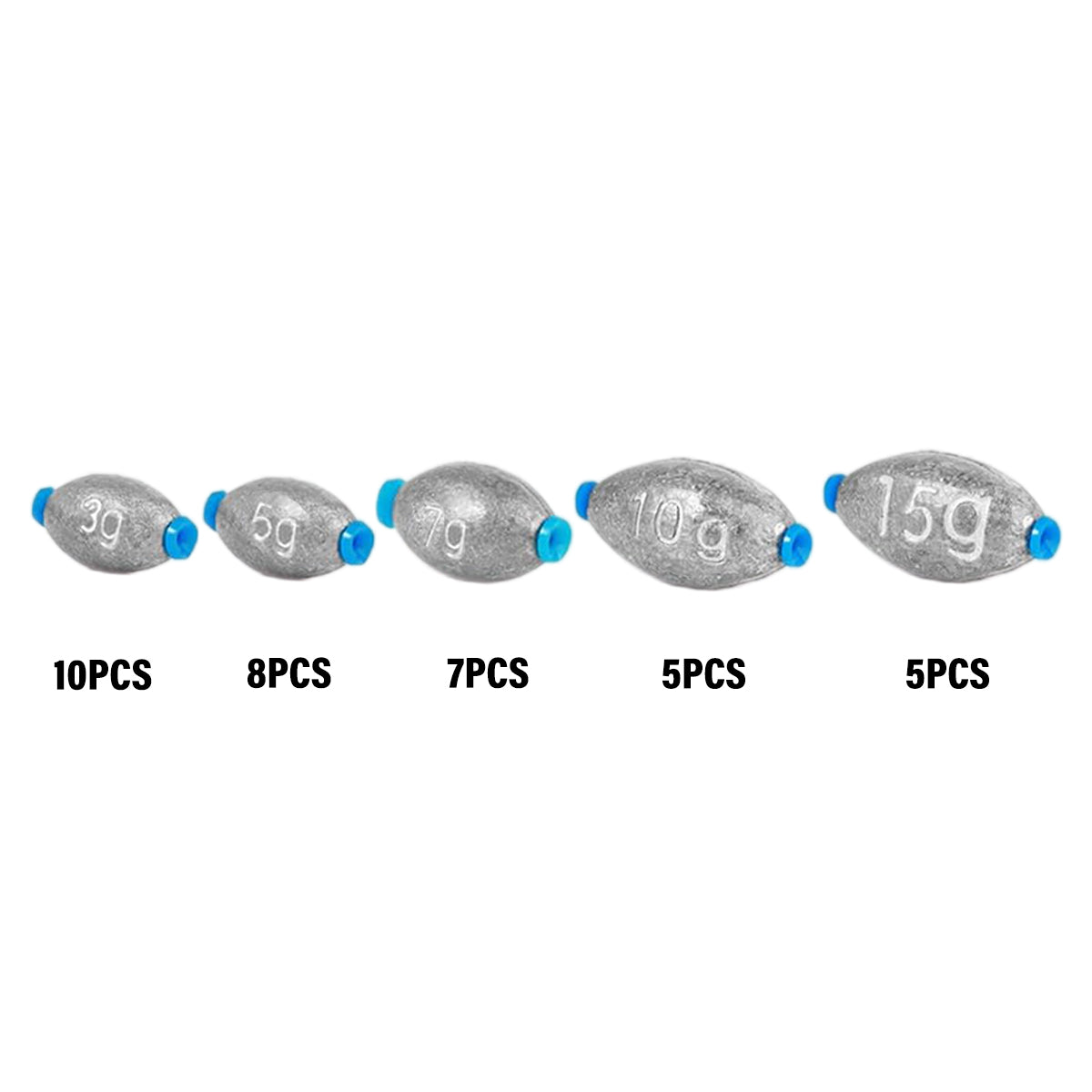 Egg-Shaped Lead Sinker – 35PCS Fishing Weights with Core Groove