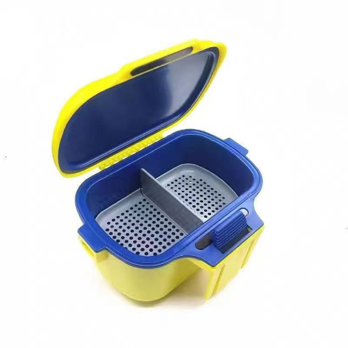 Dual Compartment Fishing Live Bait Box with Moisture Retention