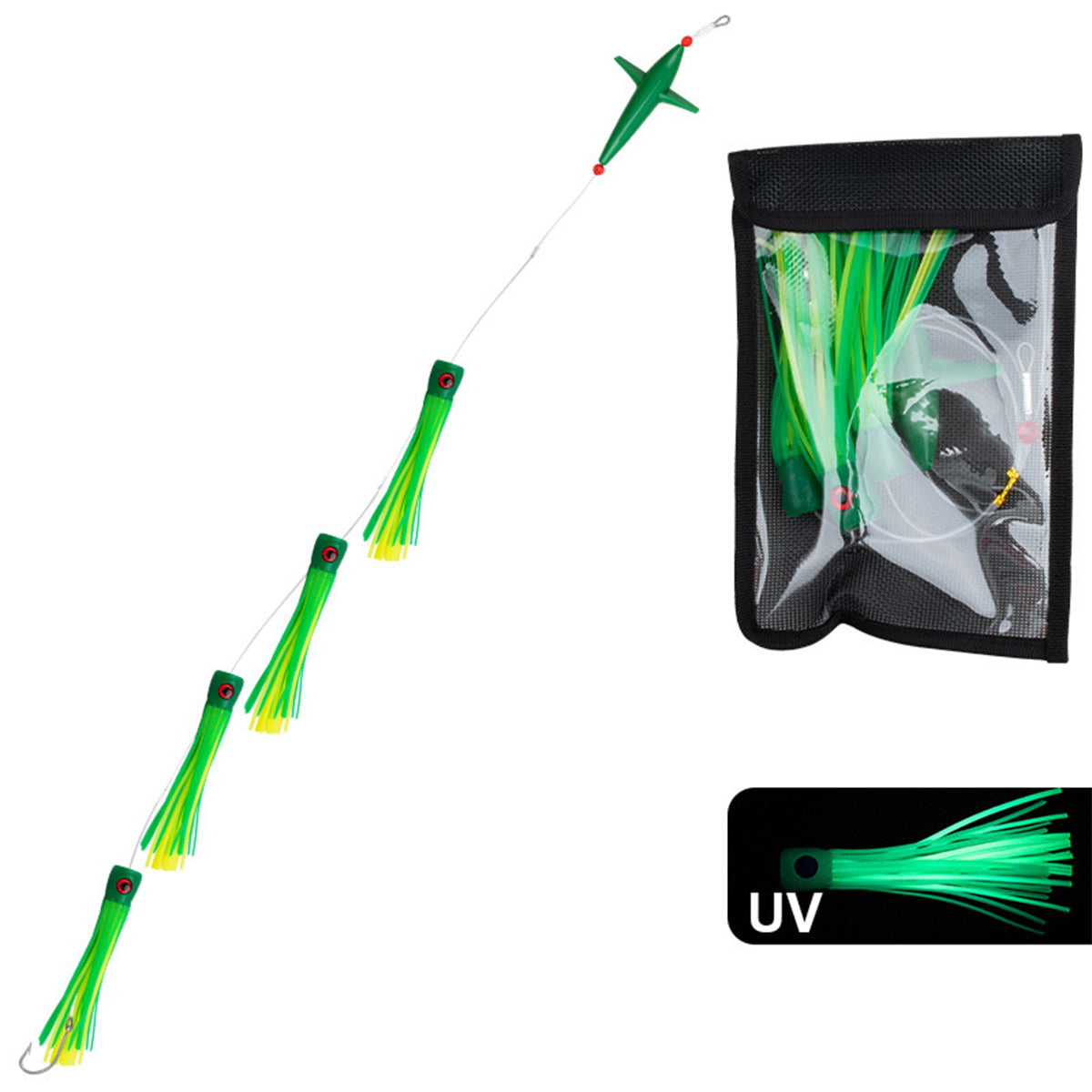 Sea Bait Propeller Lure – 3D Eyes UV Glow Deep Sea Fishing