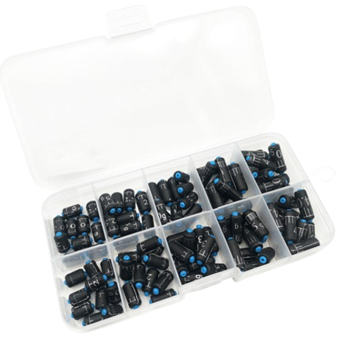 Graduated Fishing Lead Weights 100PCS with Storage Box
