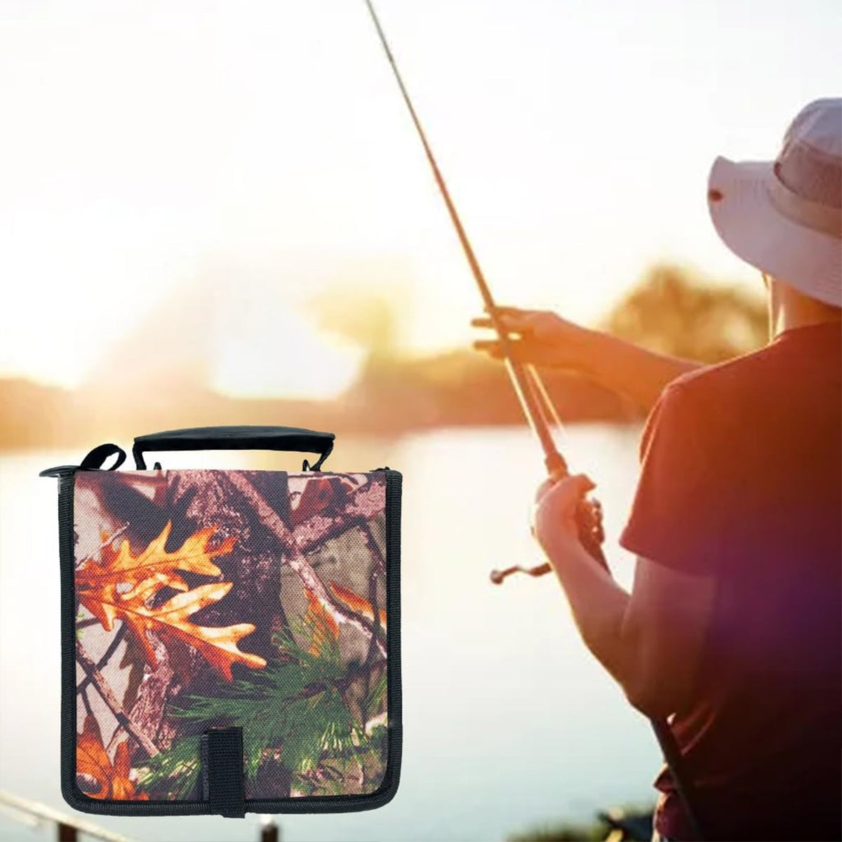 Waterproof Fishing Tackle Storage Bag with 15 Pockets
