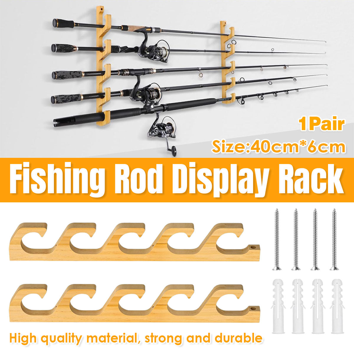 Bamboo Fishing Rod Rack – Wall & Ceiling Mounted Holder