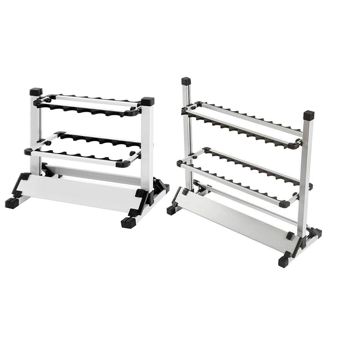Aluminium Fishing Rod Rack for 12 or 24 Rods Foldable Storage Stand