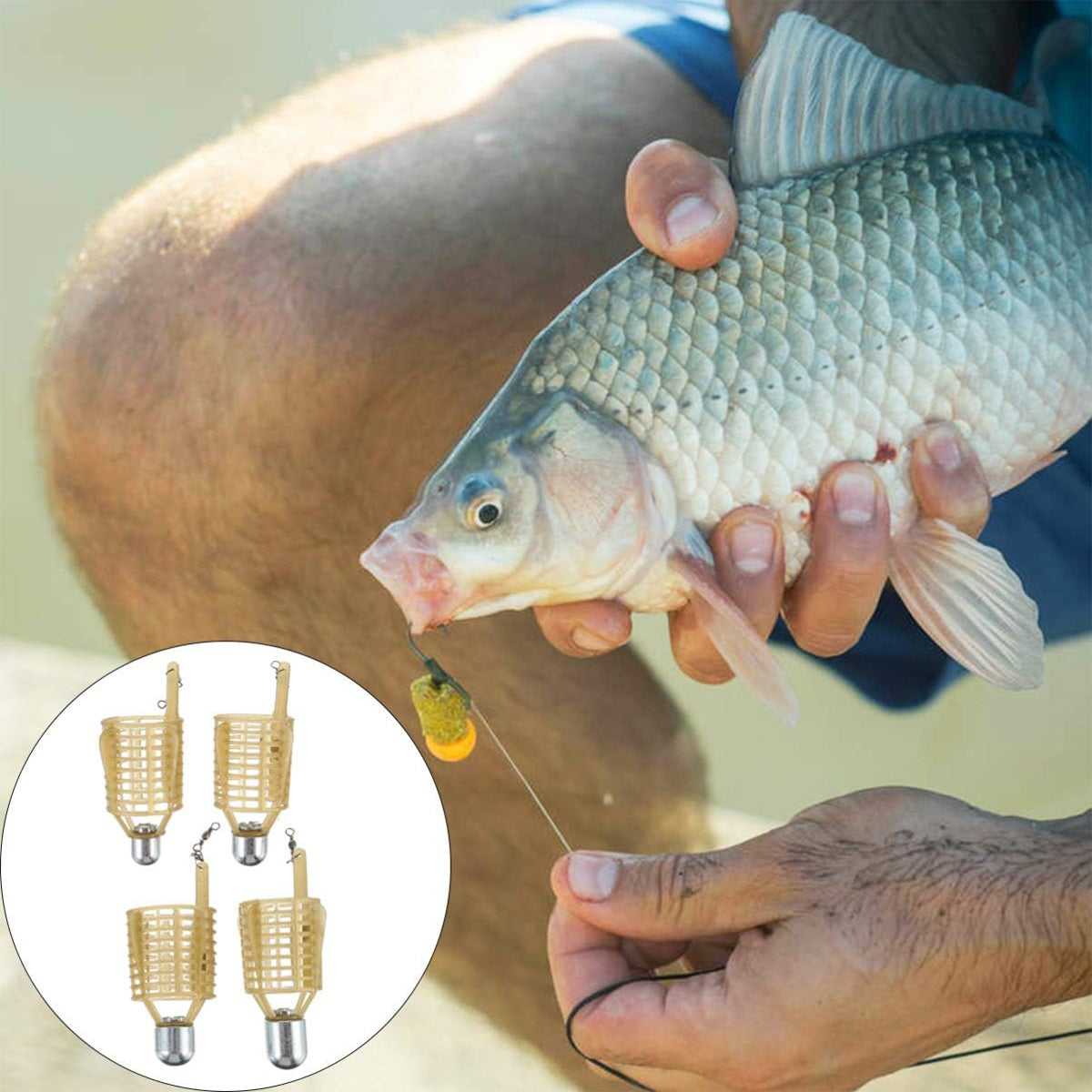 Feeder Bait Cage Set For Carp Fishing Freshwater Durable 4pcs