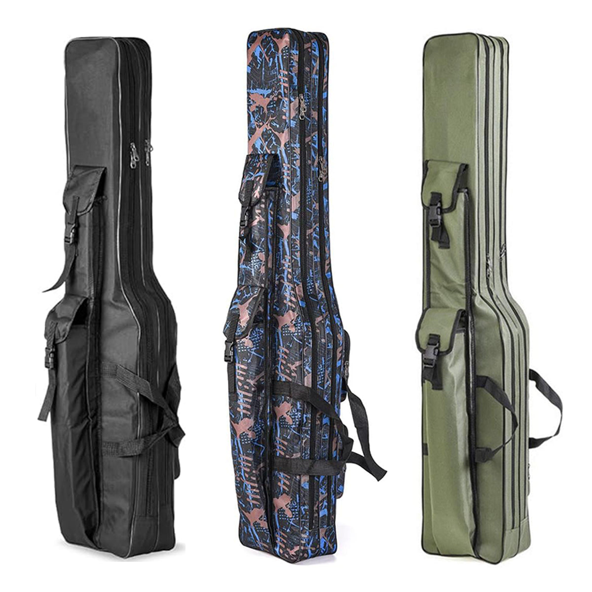 Double-Layer Fishing Rod Bag Waterproof 130cm Tackle Storage Case