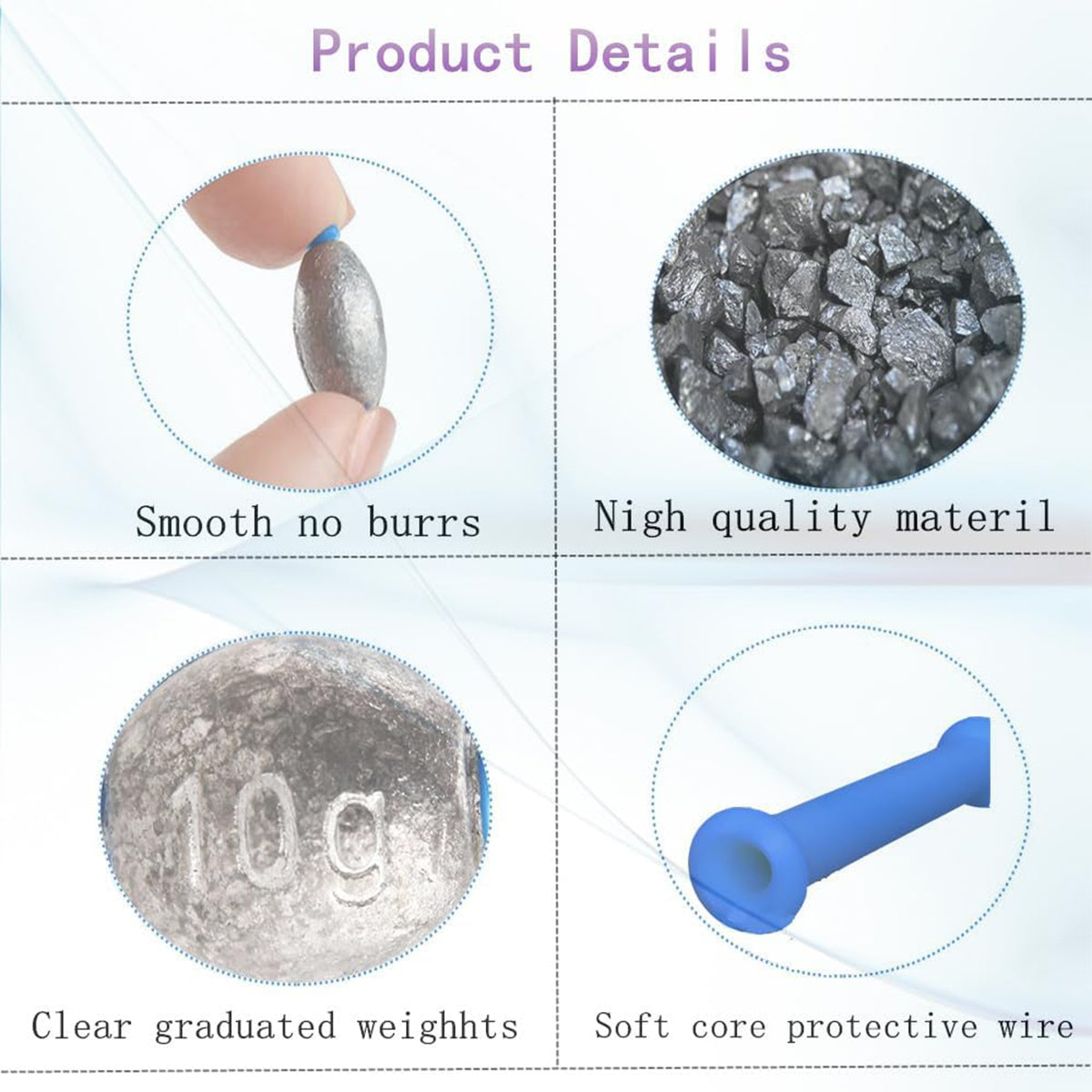 Egg-Shaped Lead Sinker – 35PCS Fishing Weights with Core Groove