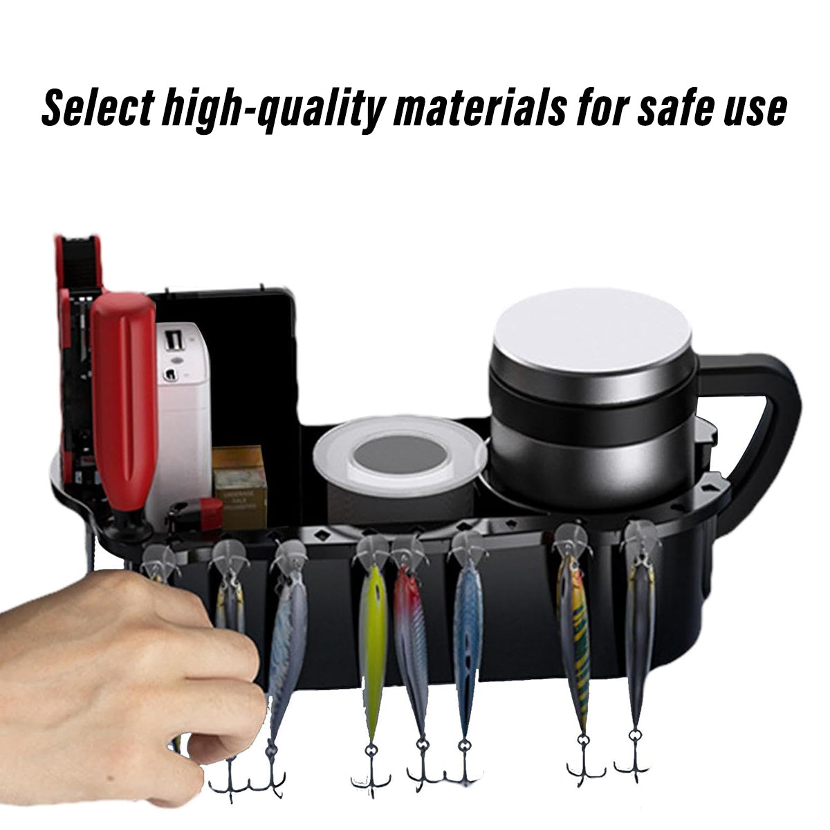 Yacht Boat Cup Rack with Storage for Fishing Tools and Accessories