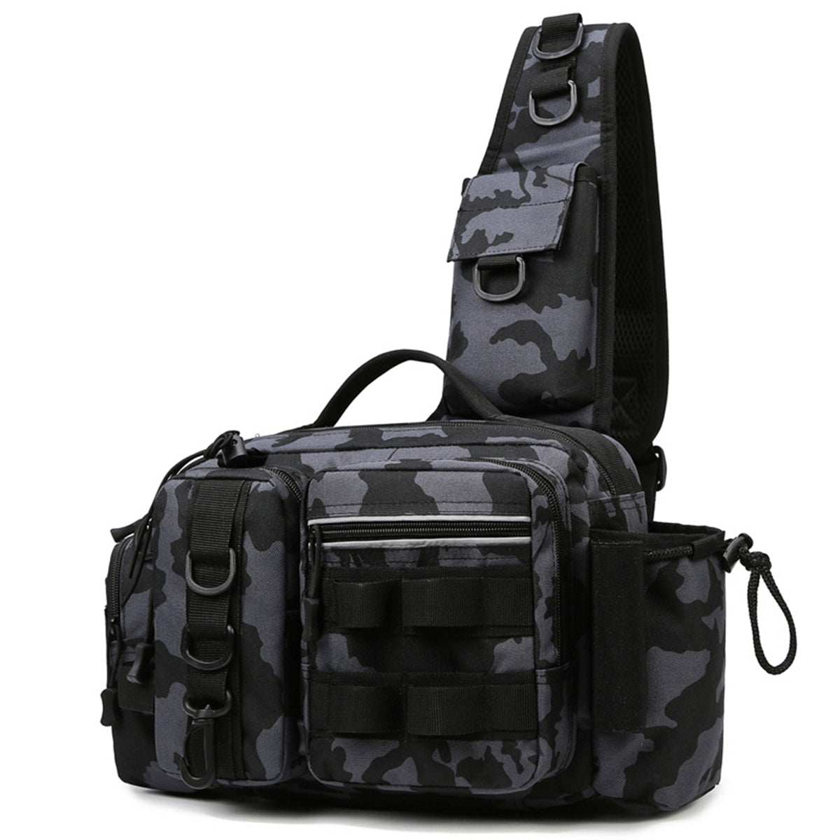Tactical Fishing Backpack with MOLLE System and Multi-Carry Options