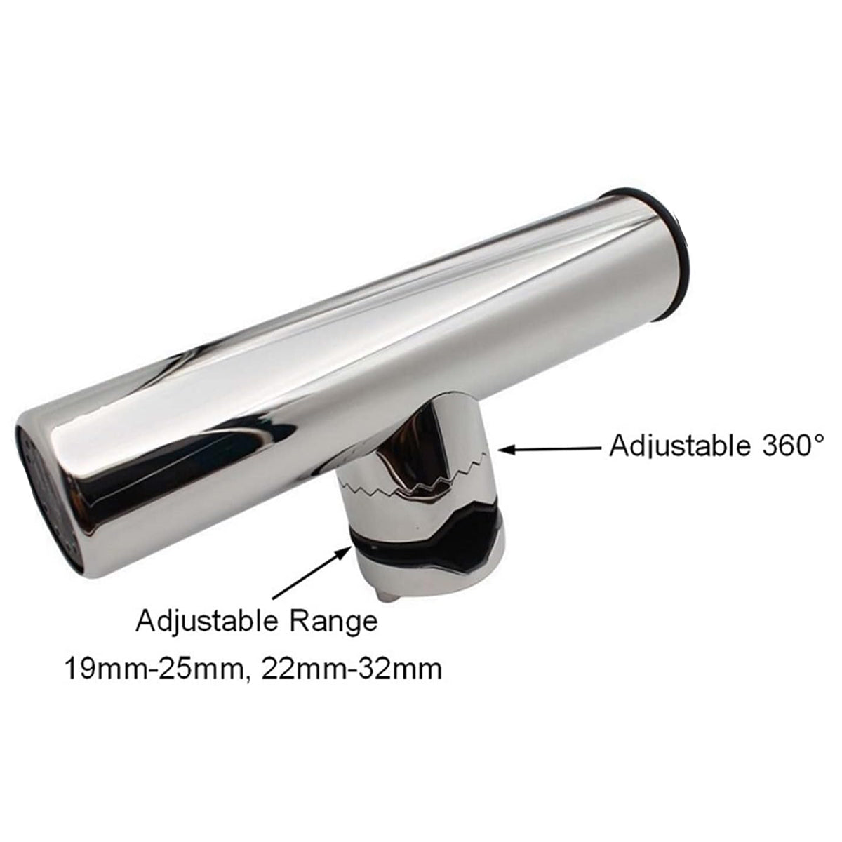 Stainless Steel Fishing Rod Holder 360° Adjustable Clamp-On Boat Mount