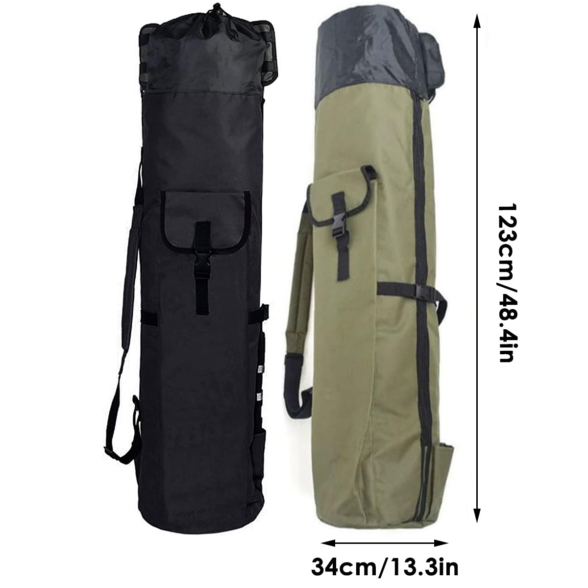 Outdoor Fishing Rod Bag 5 Rod Holder Waterproof Oxford Storage Case