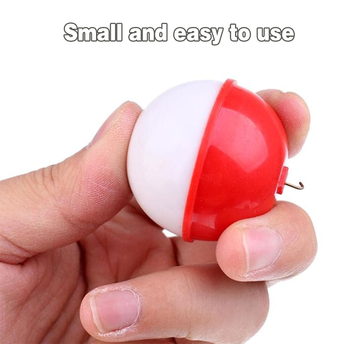 50pcs Snap-On Fishing Bobbers Red White Float Set Freshwater Saltwater