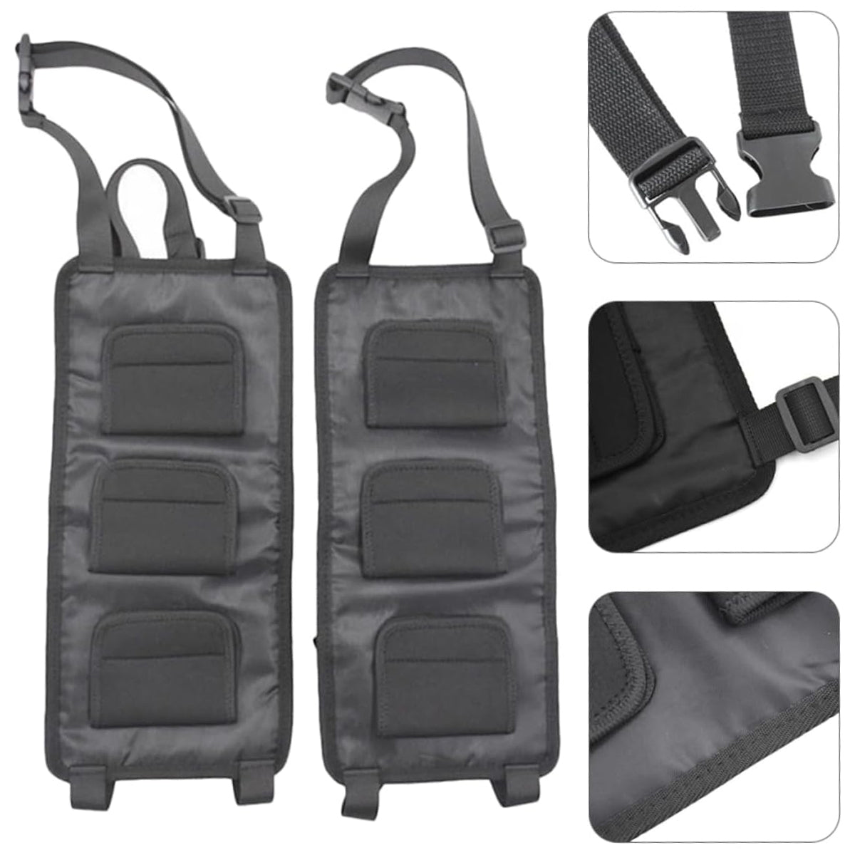 Car Mounted Fishing Rod Holder Rack 2 Pack Adjustable Backseat Storage Straps