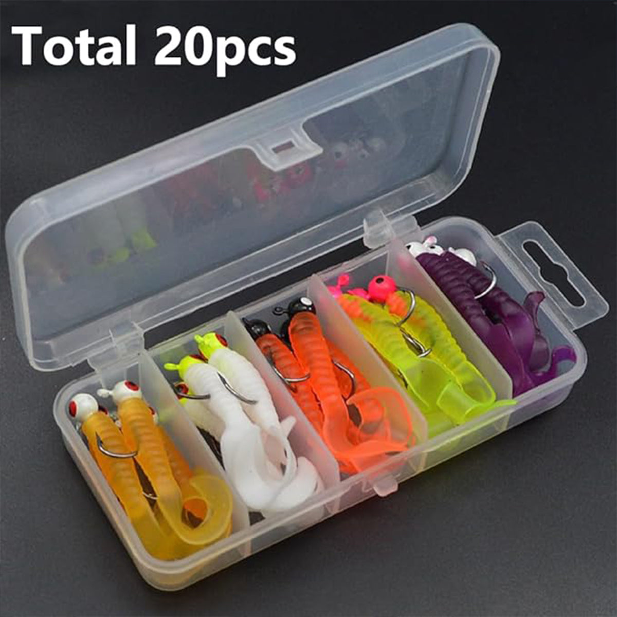 20pcs Bionic Soft Fishing Bait Set With Lead Hooks Freshwater Saltwater