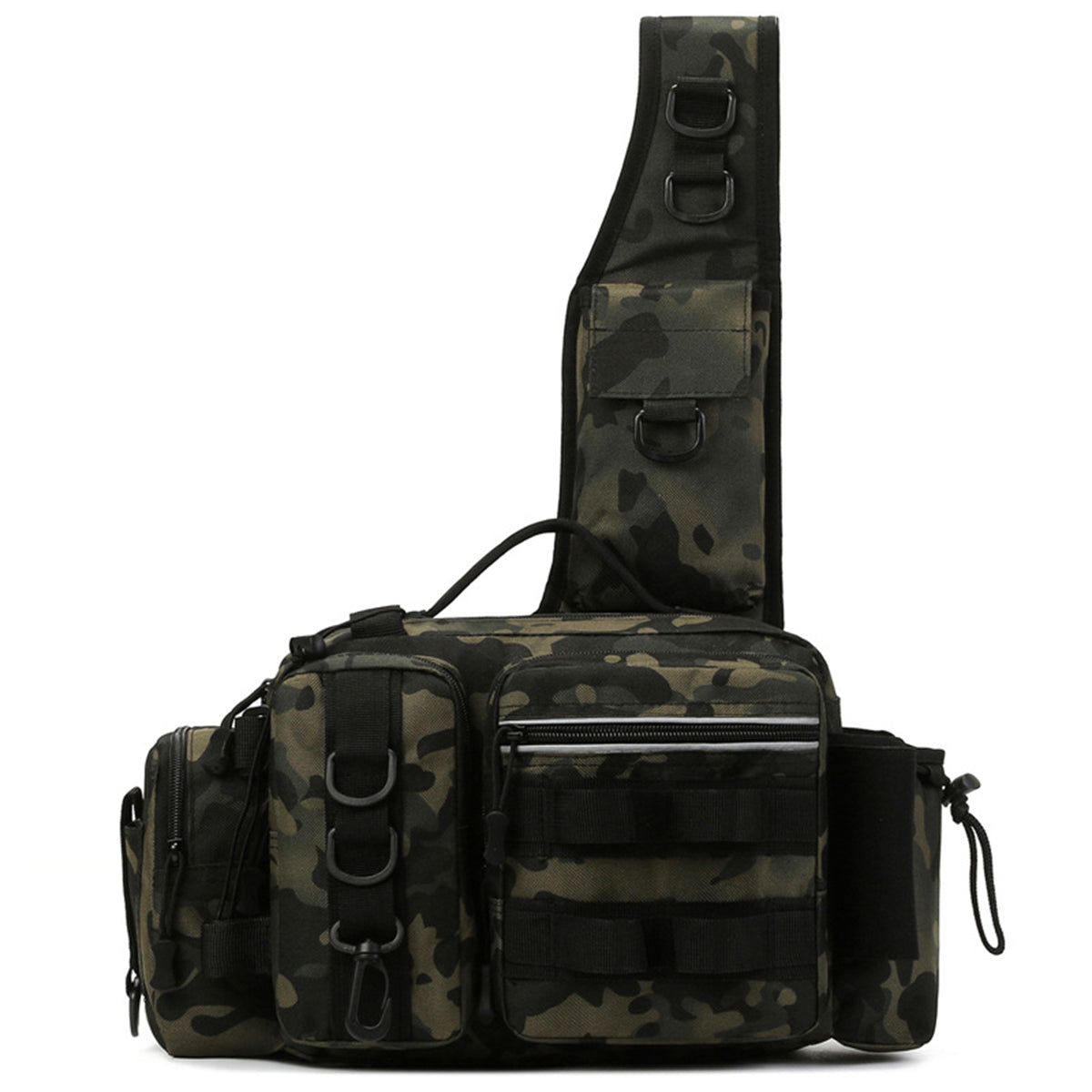 Tactical Fishing Backpack with MOLLE System and Multi-Carry Options