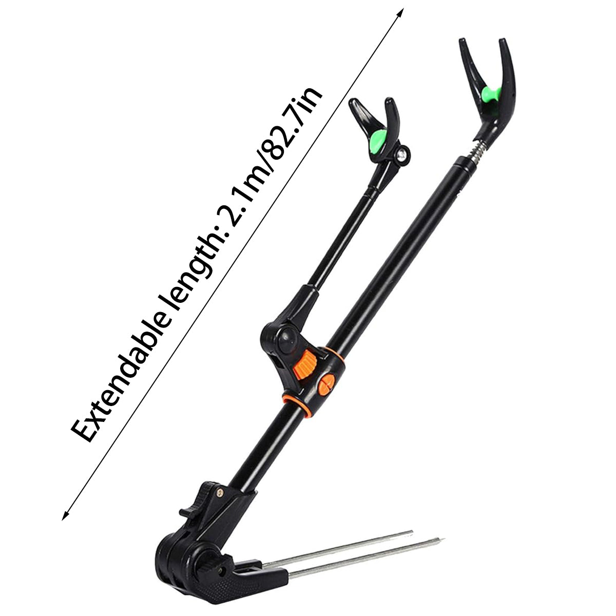 Adjustable Telescopic Fishing Rod Holder with 90° Rotating Head