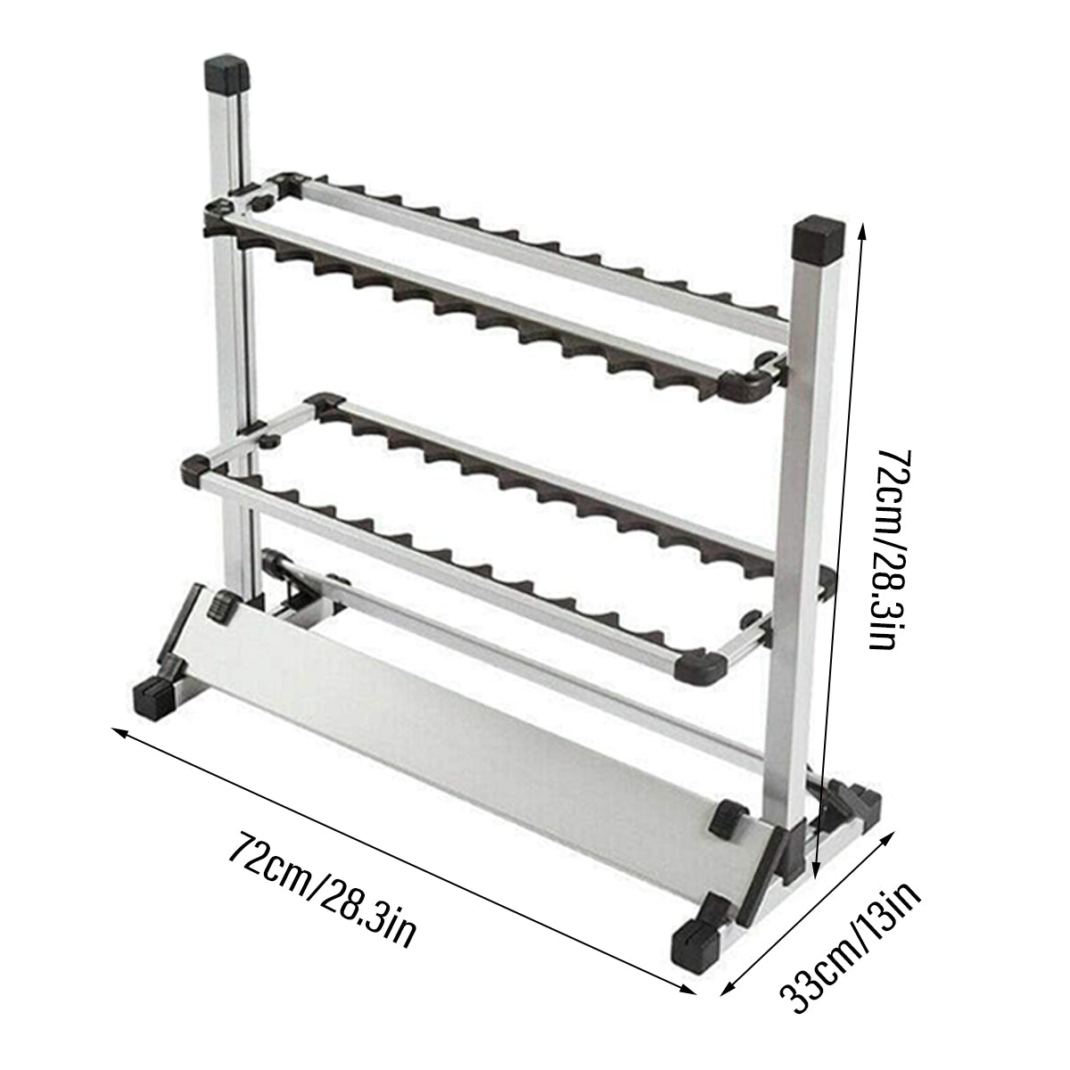 Aluminium Fishing Rod Rack for 12 or 24 Rods Foldable Storage Stand