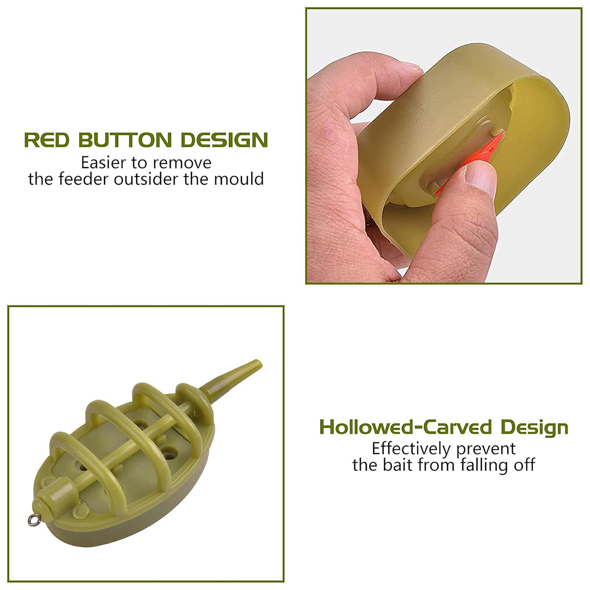 Fishing Method Feeder Set With Quick Release Bait Mould
