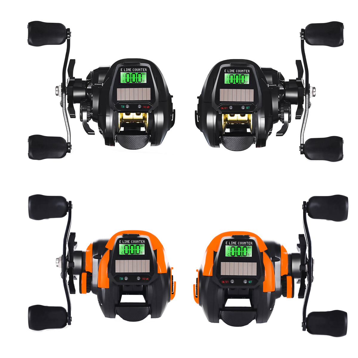 Digital Fishing Reel Solar LCD Display High-Speed 7.2:1 Baitcasting Reel