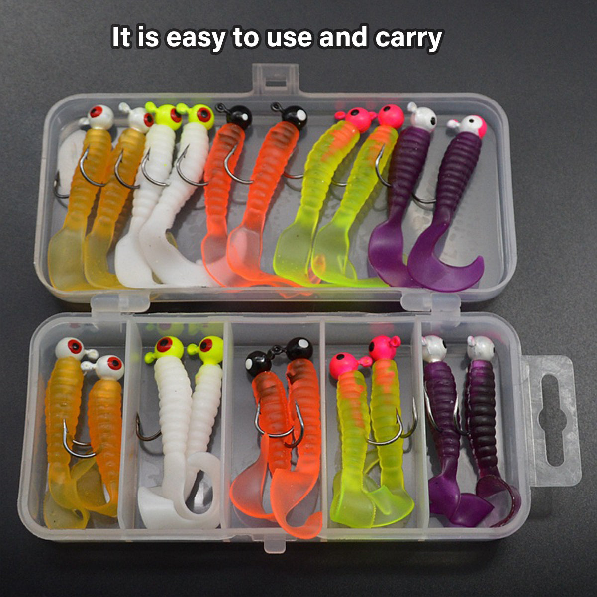 20pcs Bionic Soft Fishing Bait Set With Lead Hooks Freshwater Saltwater