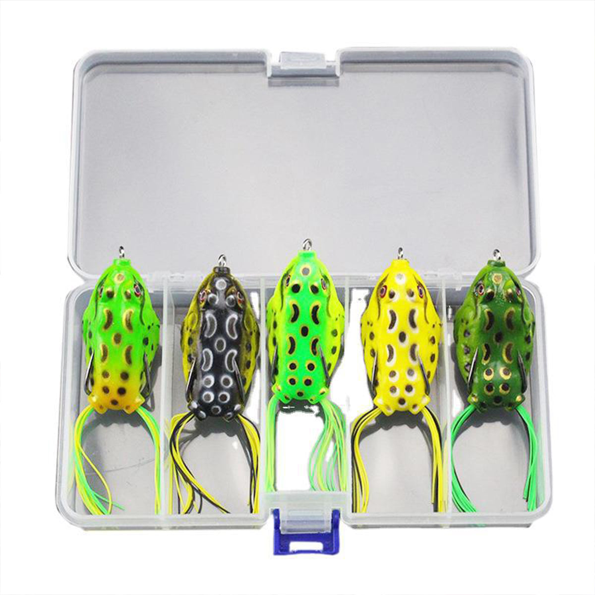 5PCS Soft Frog Lures Set for Bass Pike Fishing in Freshwater & Saltwater