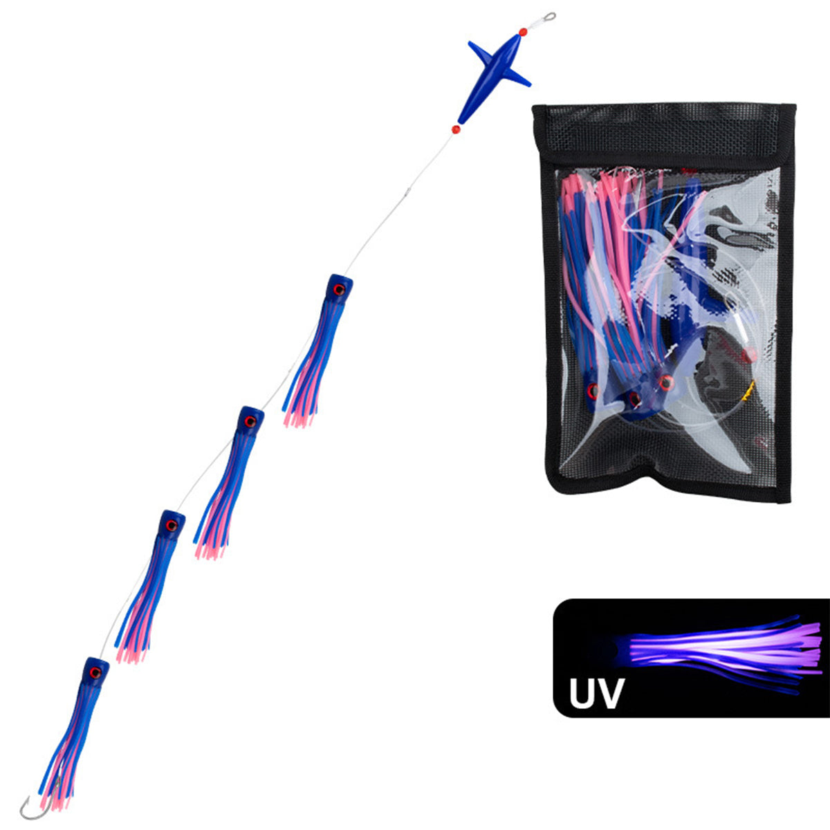 Sea Bait Propeller Lure – 3D Eyes UV Glow Deep Sea Fishing