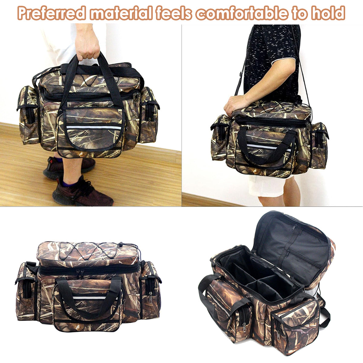 Large Capacity Fishing Tackle Bag Multi Functional Single Shoulder Gear Storage