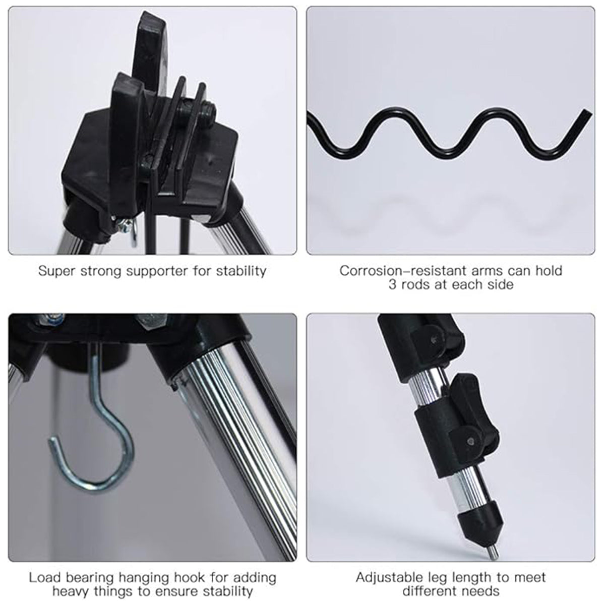 Telescopic Fishing Rod Holder Adjustable Aluminium Alloy Stand