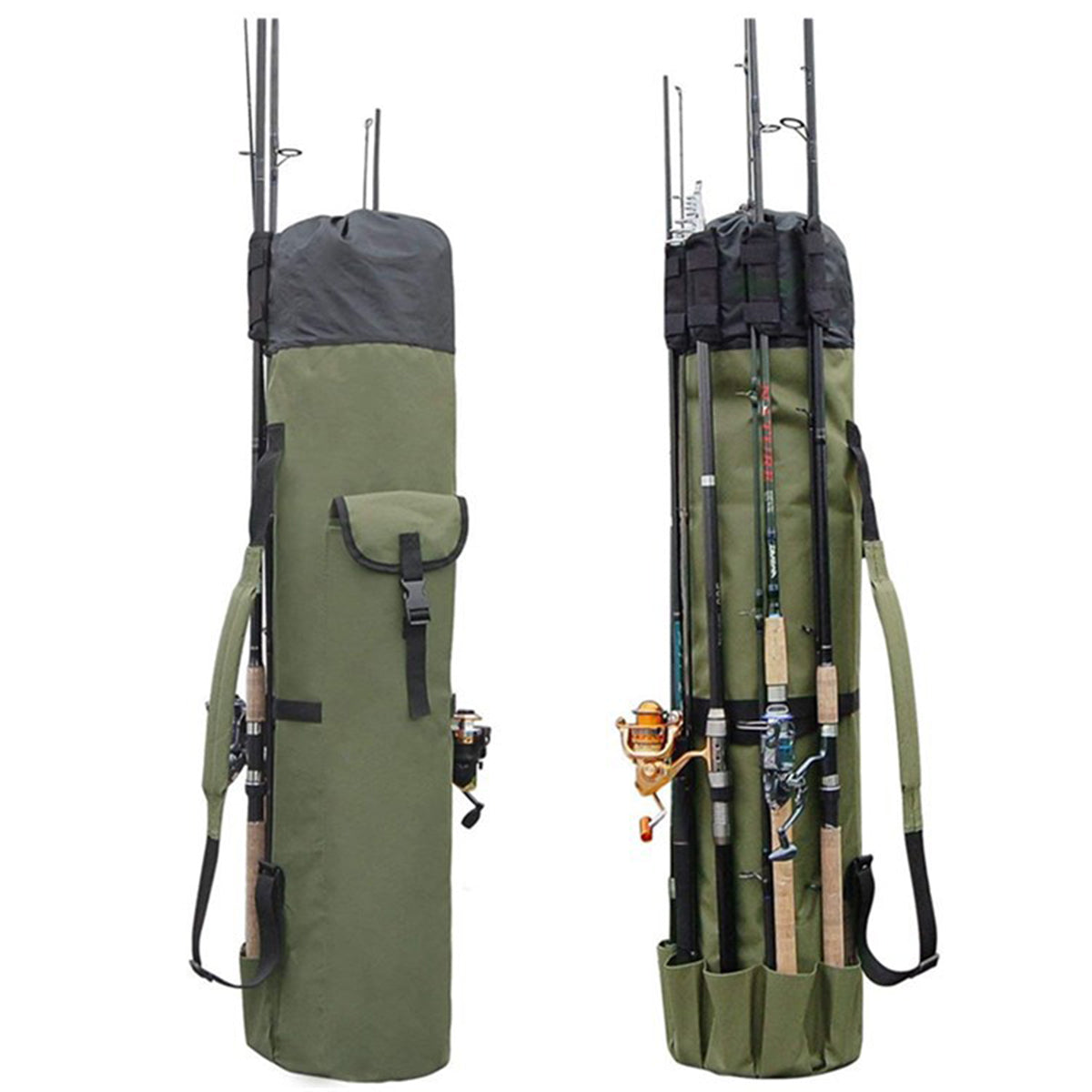 Outdoor Fishing Rod Bag 5 Rod Holder Waterproof Oxford Storage Case