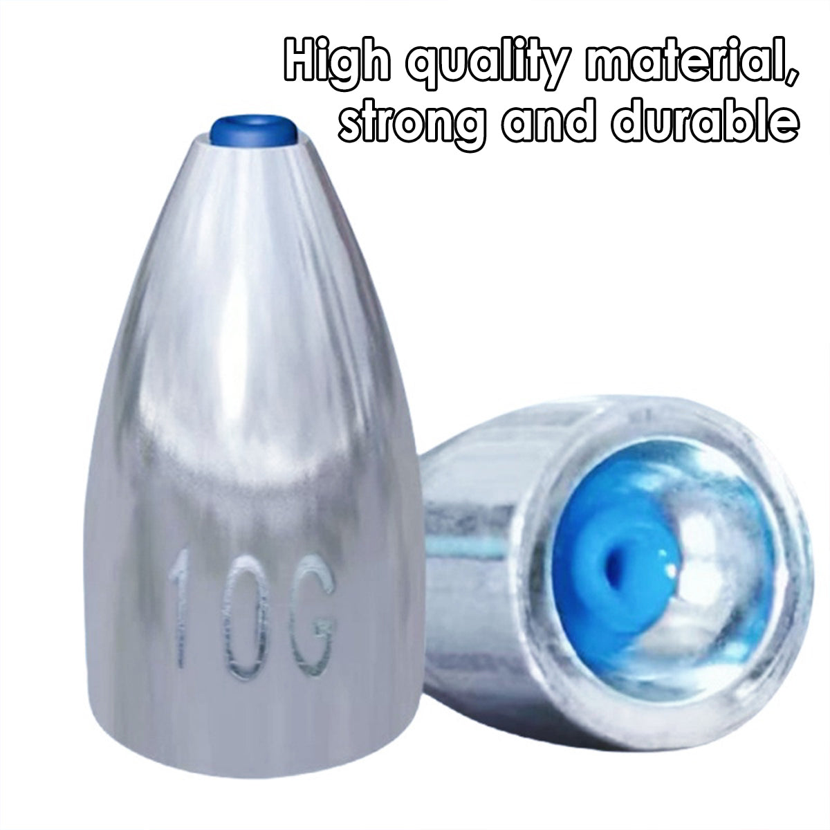 Bullet Fishing Sinkers Alloy Steel Weights With Plastic Core 50pcs