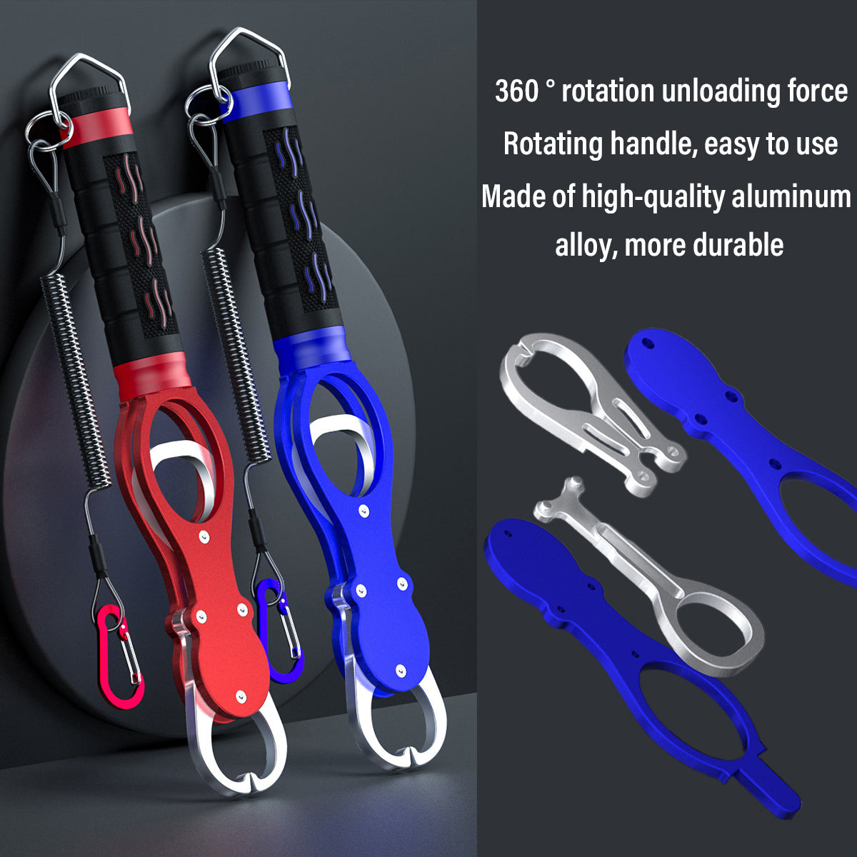 Fish Control Clamp Aviation Aluminum Rotating Fishing Grip