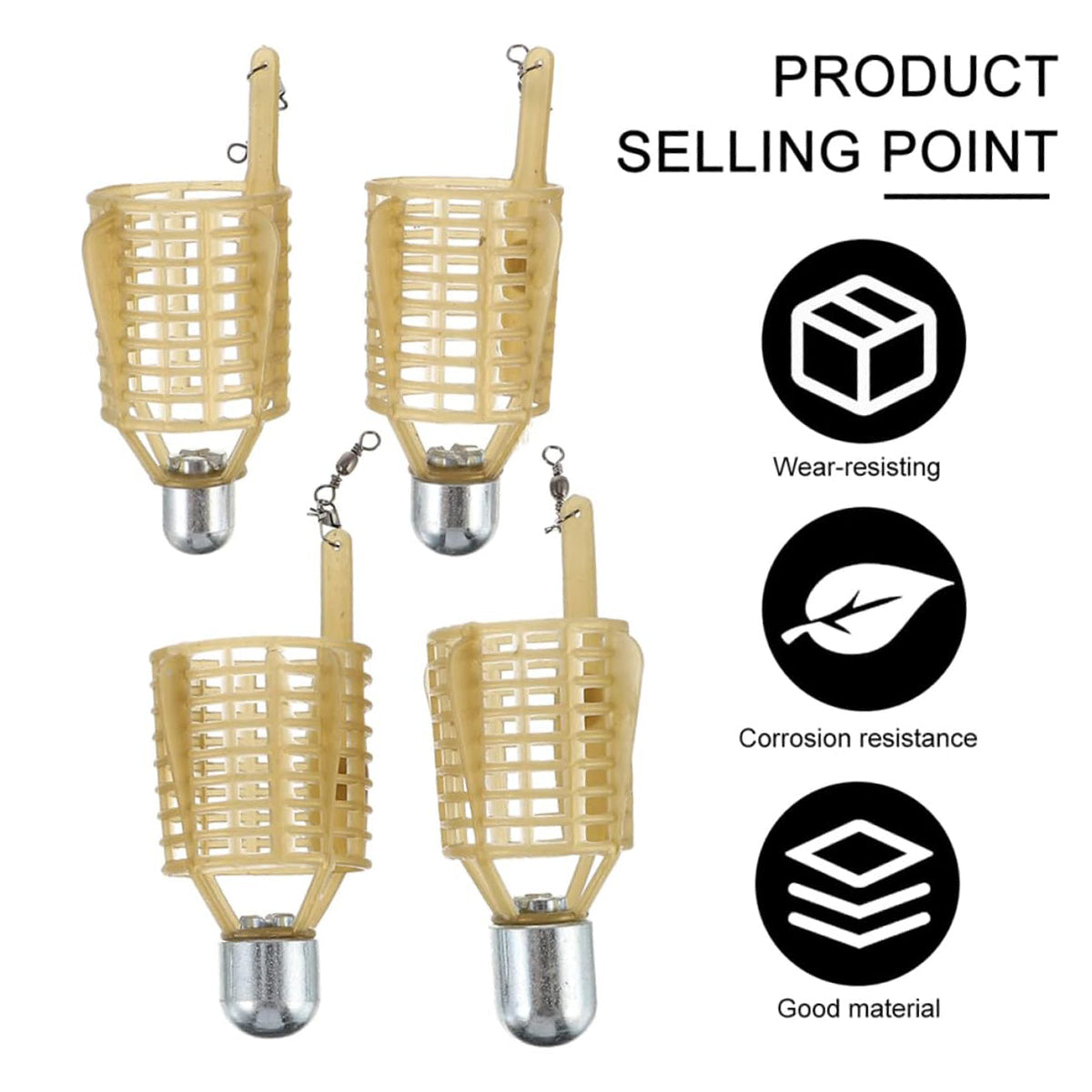 Feeder Bait Cage Set For Carp Fishing Freshwater Durable 4pcs