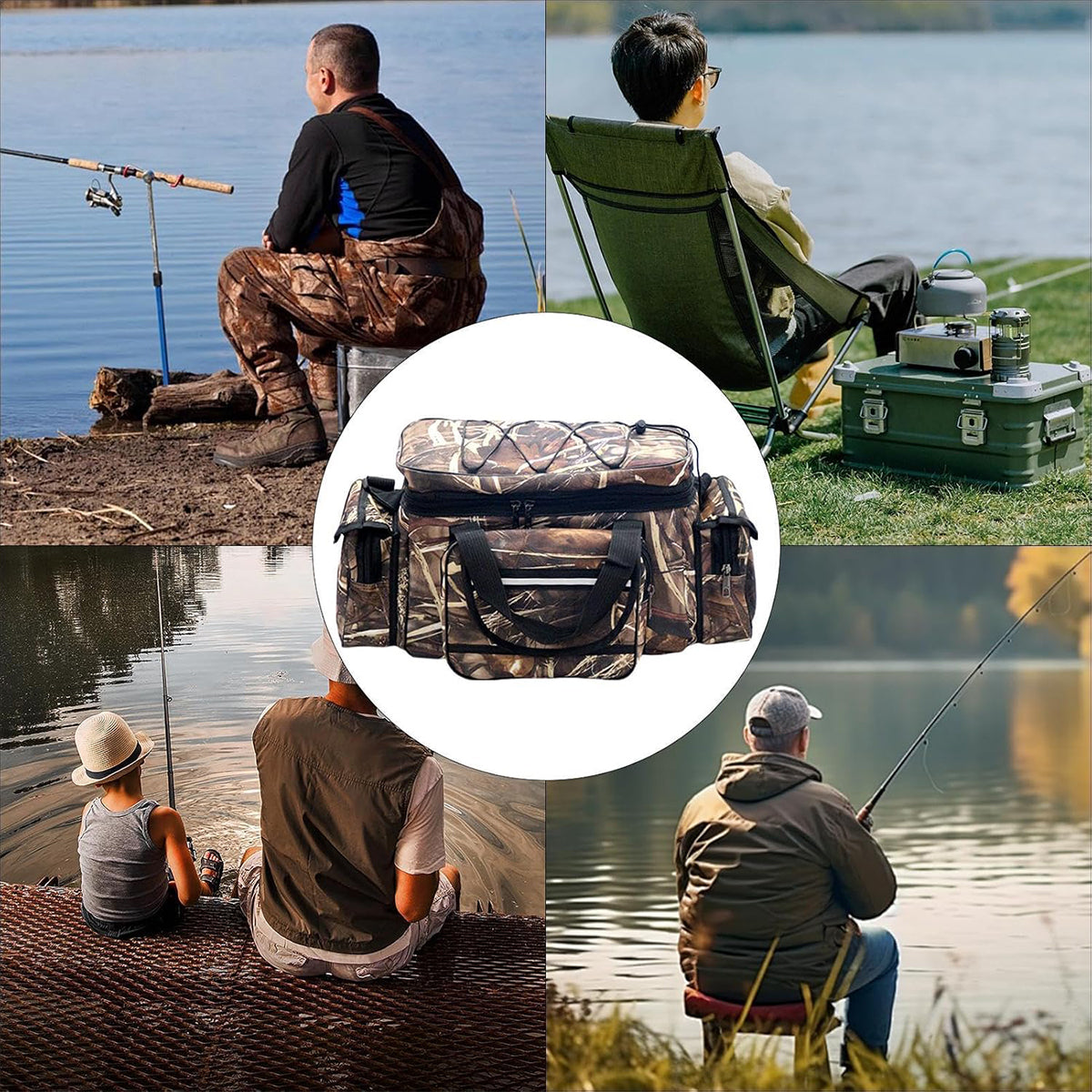 Large Capacity Fishing Tackle Bag Multi Functional Single Shoulder Gear Storage