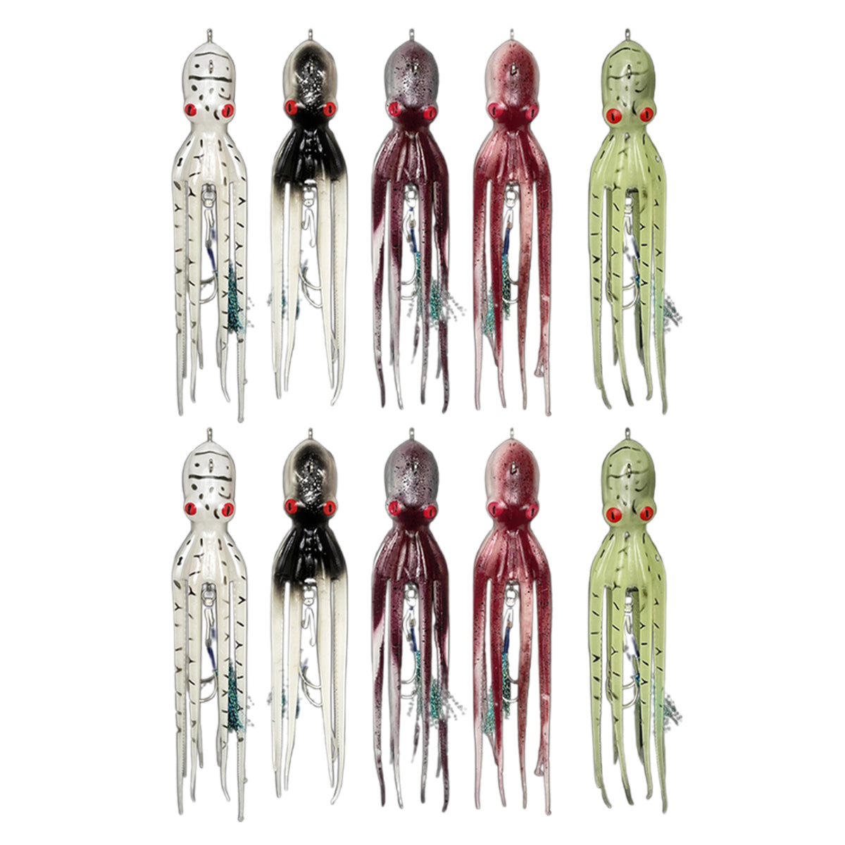 Simulated Octopus Fishing Bait Soft Lure with Lead Head