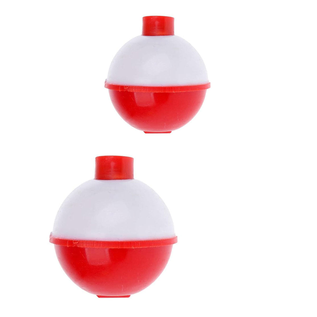 50pcs Snap-On Fishing Bobbers Red White Float Set Freshwater Saltwater