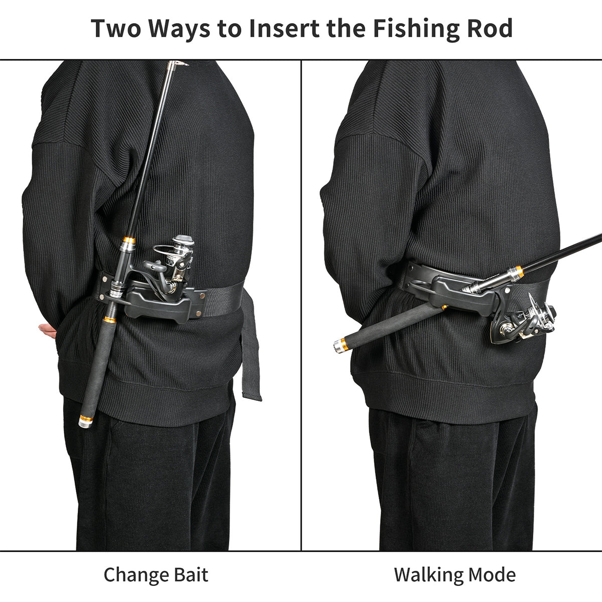 Fly Fishing Hand Rod Holder Adjustable Belt Rod Holder for Fishing Belts Wading