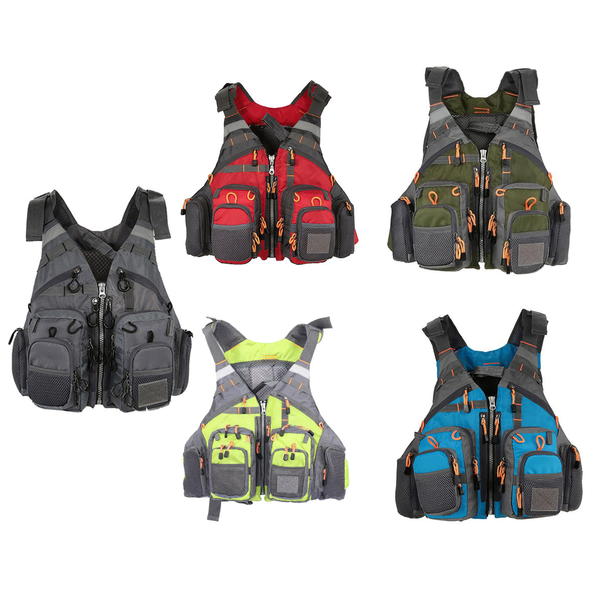 Multi-Pocket Fishing Vest Breathable Mesh Adjustable Outdoor Gear