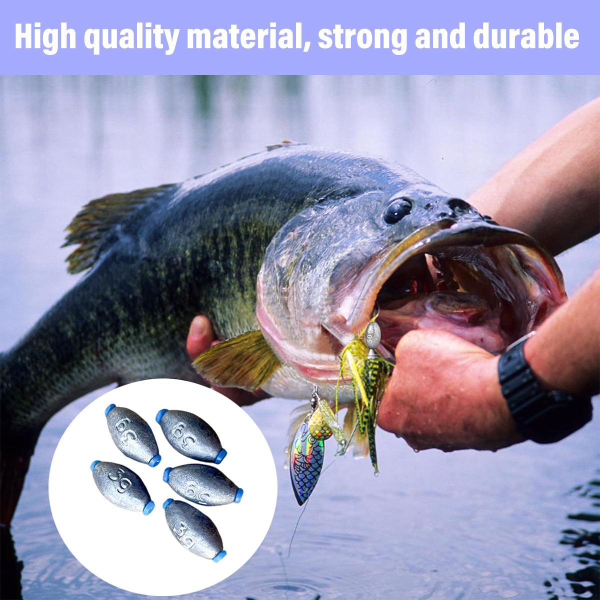 Egg-Shaped Lead Sinker – 35PCS Fishing Weights with Core Groove