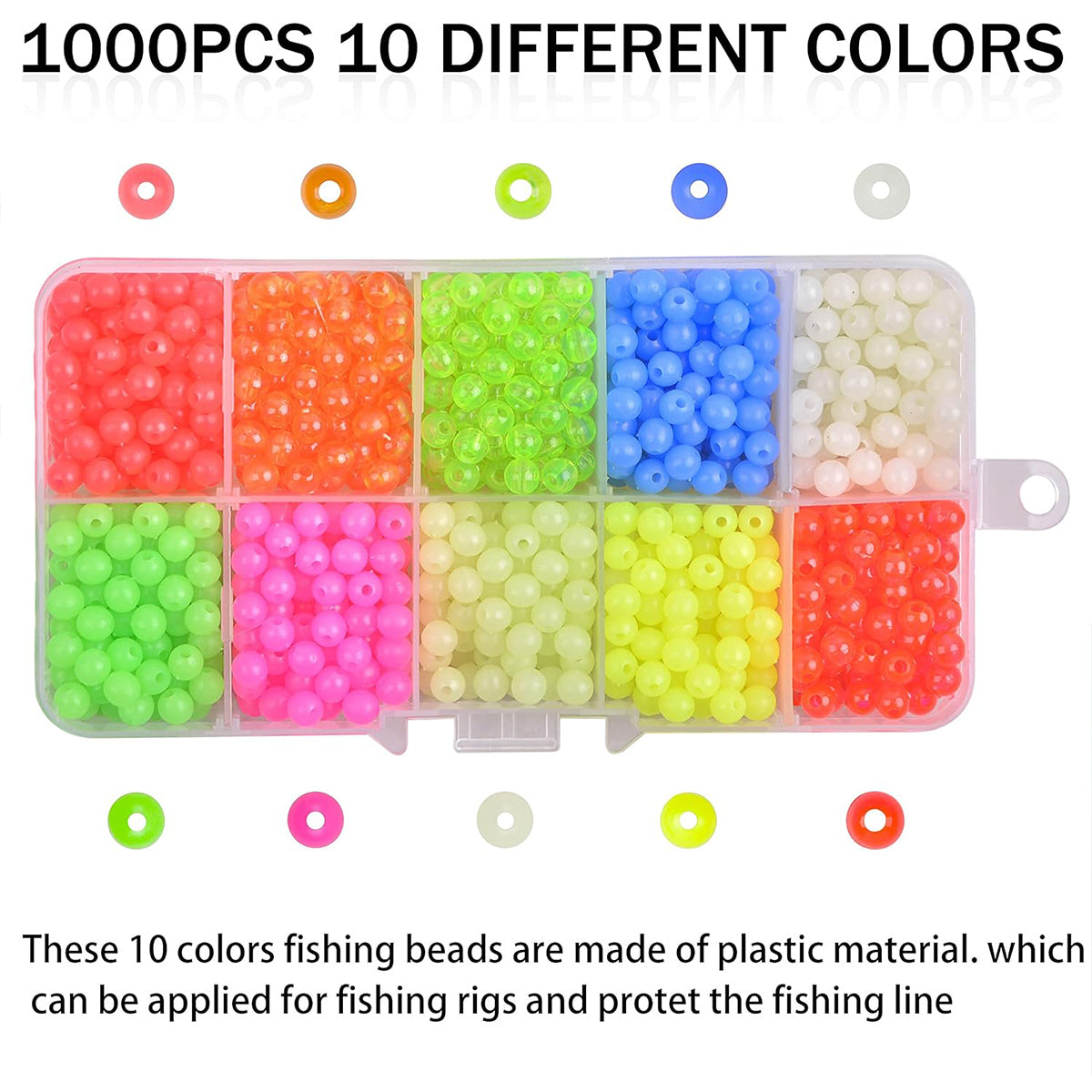 Glow In The Dark Luminous Fishing Beads 5mm With Storage Box