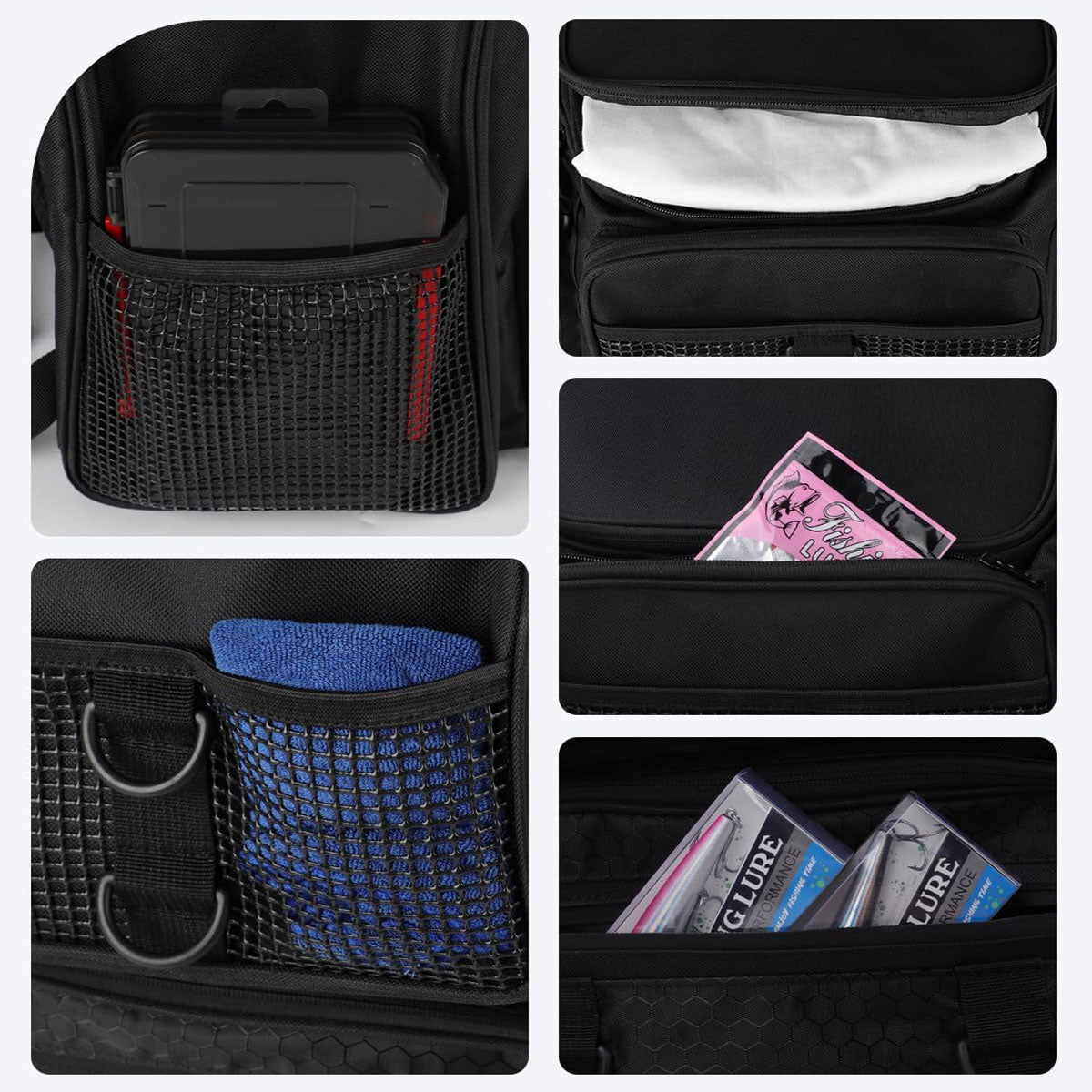 42L Waterproof Fishing Backpack Large Capacity Multi-Compartment Gear Bag