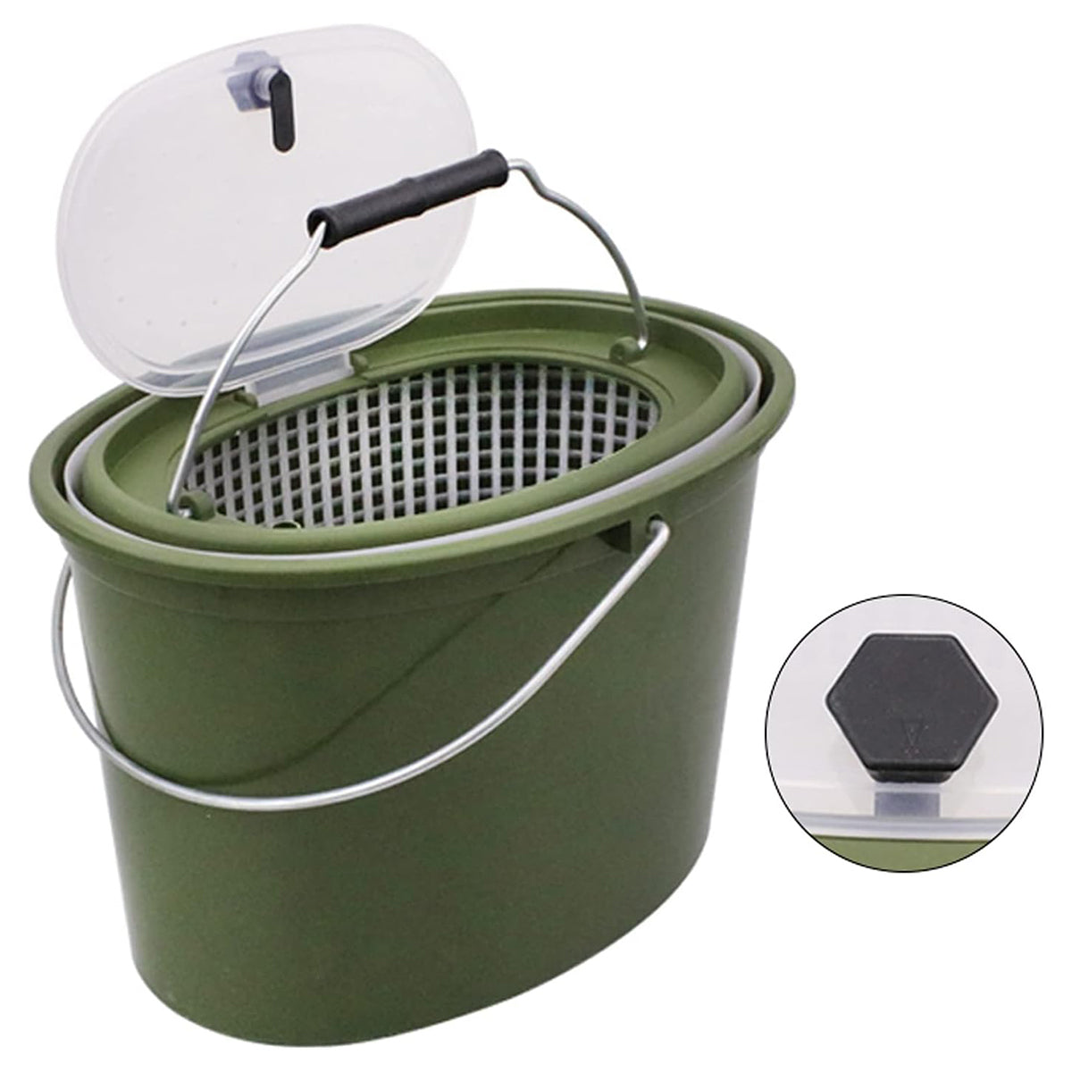 Handheld Water Bucket Portable Fishing Storage Container with Lid