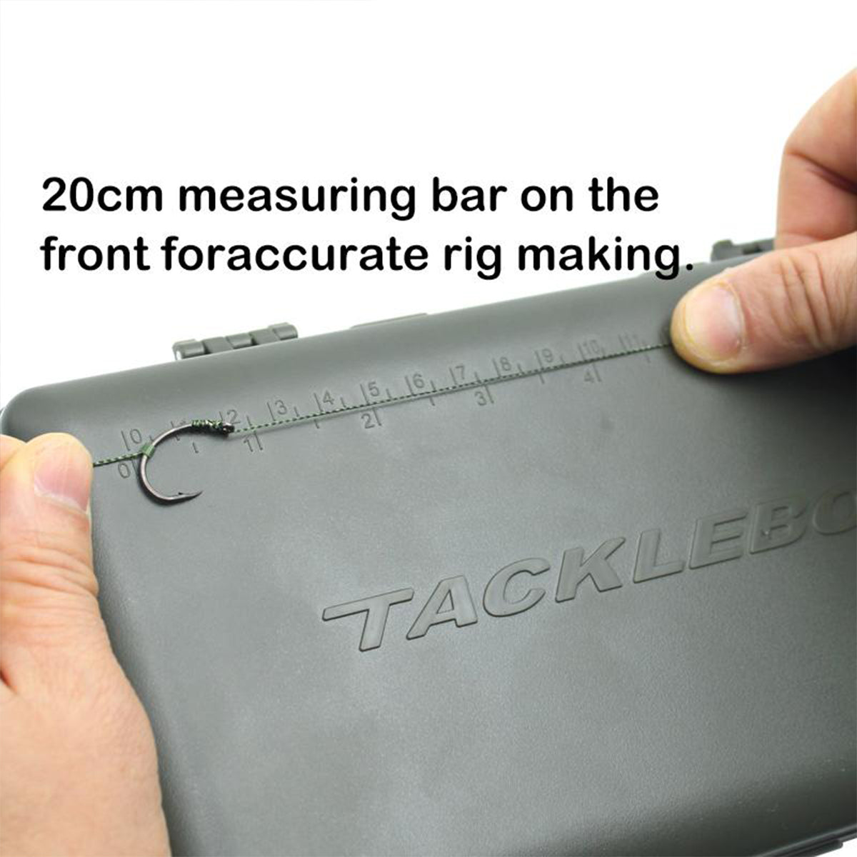 Carp Fishing Tackle Box With Measuring Bar And Rig Pins