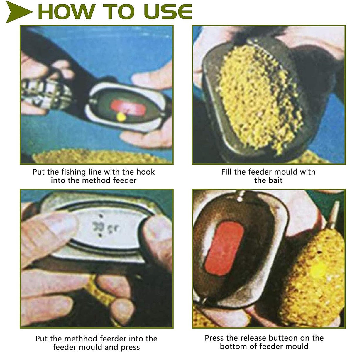 Fishing Method Feeder Set With Quick Release Bait Mould
