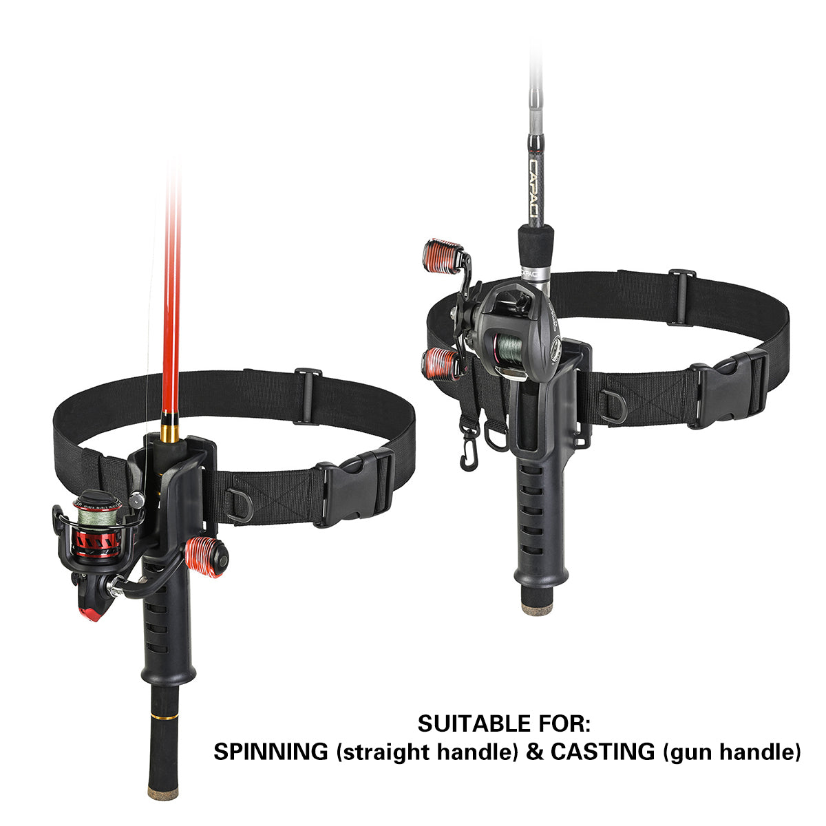 Fishing Wading Belt Rod Holder Adjustable Wader Fishing Waist Belt Fly Fishing