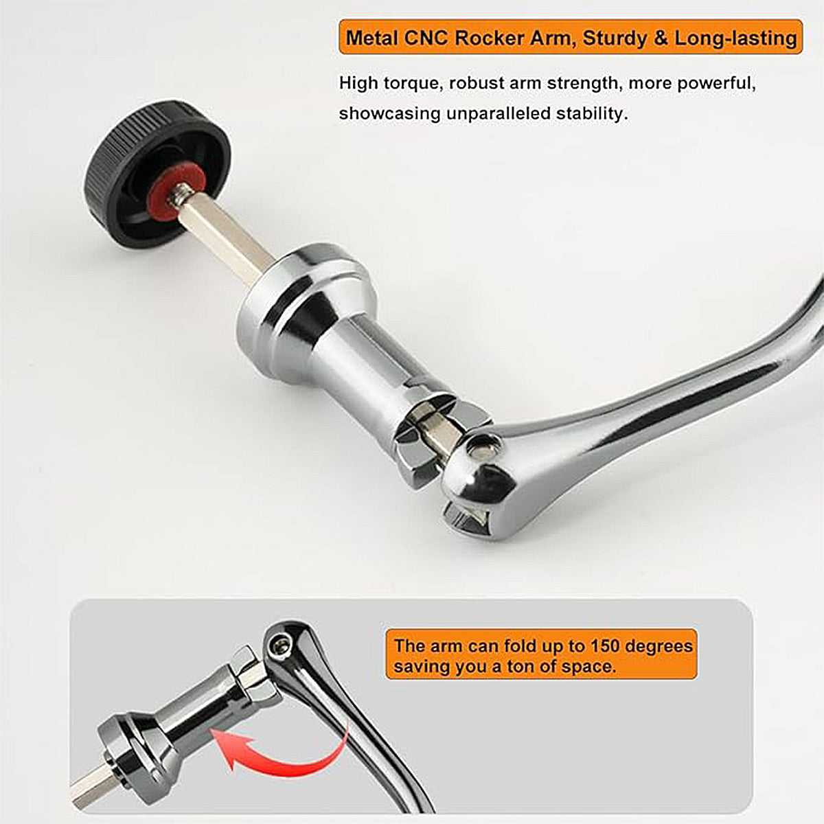 All-Metal Fishing Reel Rocker Arm – Foldable Spinning Handle