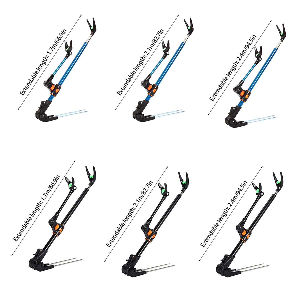 Adjustable Telescopic Fishing Rod Holder with 90° Rotating Head