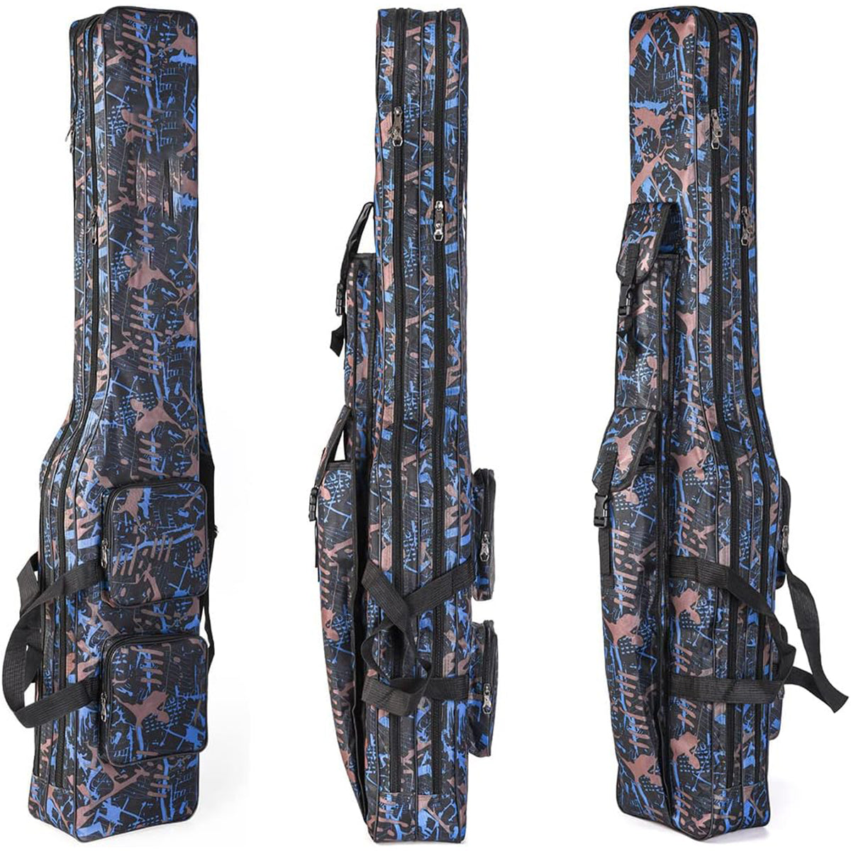 Double-Layer Fishing Rod Bag Waterproof 130cm Tackle Storage Case