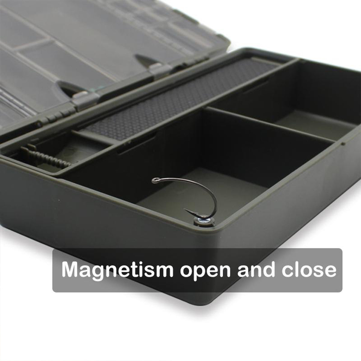 Carp Fishing Tackle Box With Measuring Bar And Rig Pins